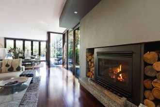 foyer au gaz intérieur